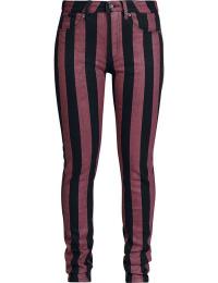 Gothicana by EMP Jeans - Skarlett - rød/sorte striber - W27L32 till W29L32 - Damer - sort-rød