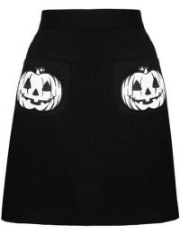 Hell Bunny Kort nederdel - Skelli Skirt - XS till L - Damer - sort-hvid