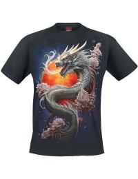 Spiral T-shirt - Sun Dragon - S till 4XL - Herrer - sort