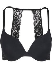 Urban Classics BH - Dame-bh med polstring og blondedetaljer - EU75C till EU85C - Damer - sort