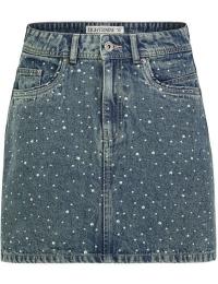 Eight2Nine Kort nederdel - DENIMNEDERDEL MED NITTER - XS till S - Damer - blå