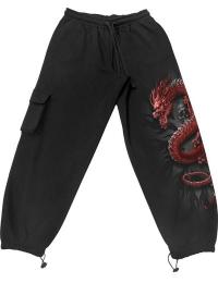 Spiral Træningsbukser - Oriental Dragon - Casual Cargo Joggers - S till XXL - Herrer - sort