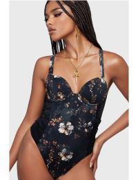 Killstar Badedragt - Twillight  Boho Summer - Bloomrot badedragt - XS till 4XL - Damer - multifarvet