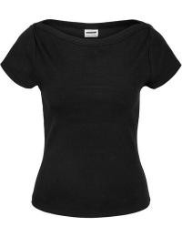 Noisy May T-shirt - NMMAYA S/S BOATNECK TOP NOOS - XS till L - Damer - sort