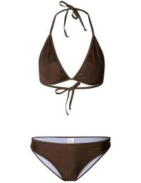 Urban Classics Bikinisæt - Dame trekantsbikini - XS till XL - Damer - brun