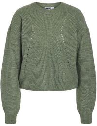 Noisy May Striktrøje - NMBAILEY L/S O-NECK KNIT NOOS - XS till L - Damer - grøn