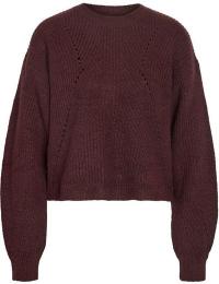 Noisy May Striktrøje - NMBAILEY L/S O-NECK KNIT NOOS - XS till XL - Damer - rød