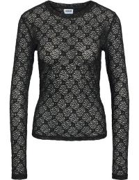 Noisy May Langærmet - NMJUDITH L/S LACE TOP NOOS - XS till M - Damer - sort
