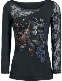 Spiral Langærmet - GOTHIC GRACE - S till 4XL - Damer - sort