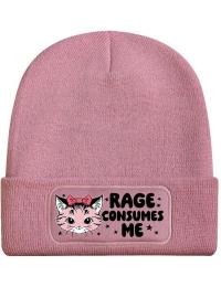 Dyremotiv - Fun Beanie - Kitsch Kitten Rage Consumes Me Pale Pink Beanie - Unisex - pink