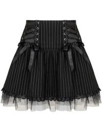 Hell Bunny Kort nederdel - Quinzel C - XS till XXL - Damer - sort-hvid