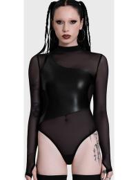 KIHILIST by KILLSTAR Bodystocking - Cyber Bodysuit - XS till 4XL - Damer - sort