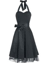 H&R London Mellemlang kjole - Small Dot Dress - L till 4XL - Damer - sort