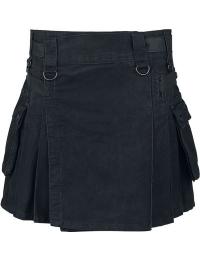 Forplay Kort nederdel - Kilt - S till XXL - Damer - sort