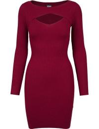 Urban Classics Kort kjole - Ladies Cut Out Dress - XS till XL - Damer - burgundy