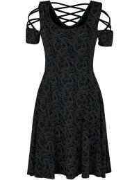 Black Premium by EMP Kort kjole - Dress with Lacing and Celtic-Style Print - M till 5XL - Damer - sort