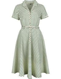 Banned Retro Mellemlang kjole - Bella Anchor Ahead Dress - XS till 3XL - Damer - beige-grøn