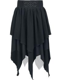 Gothicana by EMP Mellemlang nederdel - Mystical Woods - S till XXL - Damer - sort