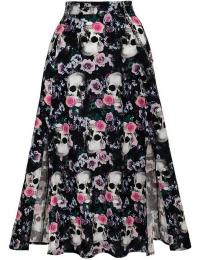 Hell Bunny Mellemlang nederdel - Dorian - XS till 4XL - Damer - sort