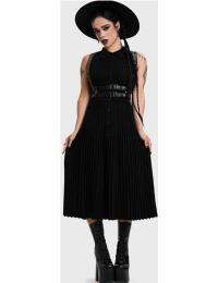 KIHILIST by KILLSTAR Lang kjole - SKULTRA SLEEVELESS KNIT DRESS - XS till XXL - Damer - sort