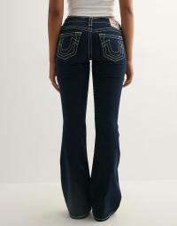 True Religion - Blå - Nelly Ultra Low Rise Flare Big T