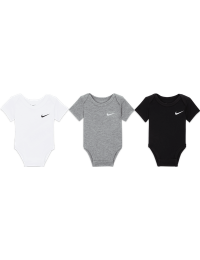 Nike Swoosh-bodyer til babyer (pakke med 3 stk.) - sort