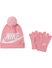 Nike-sæt i to dele med strikhue og vanter til små børn - Pink