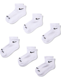 Nike Performance Basics Dri-FIT-ankelstrømper til børn (6 par) - hvid