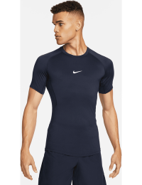 Tætsiddende Nike Pro Dri-FIT-fitnessoverdel med korte ærmer til mænd - blå