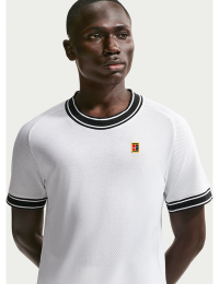 NikeCourt Heritage tennistrøje med korte ærmer til mænd - hvid