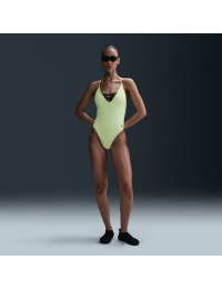 Nike Swim Sneakerkini 2.0-badedragt med krydsryg til kvinder - gul