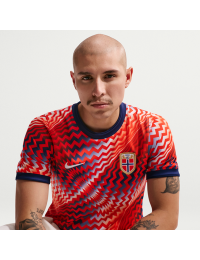 Norway Academy Pro Nike Dri-FIT-fodboldopvarmningstrøje med korte ærmer til mænd - rød