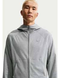 Nike Primary NanoKnit Dri-FIT Performance-hættetrøje med UV-beskyttelse og lynlås i fuld længde til mænd - grå