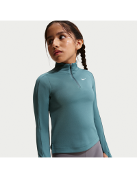 Langærmet Nike Dri-FIT-top med 1/4 lynlås til piger - grå
