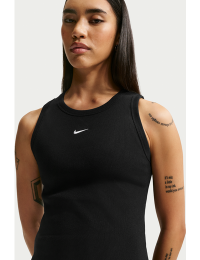 Nike -tanktop med tætsiddende ribkant til kvinder - sort