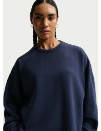 Oversized Nike 24.7 ImpossiblySoft Dri-FIT-top med rund hals til kvinder - blå