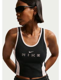 Tætsiddende Nike -tanktop med grafik til kvinder - sort
