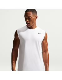 Ærmeløs Nike Dri-FIT-træningstop til mænd - hvid