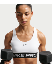 Nike Pro 365-sports-bh uden indlæg og med let støtte til kvinder - hvid