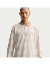 Langærmet Nike Fairway Fresh løs Dri-FIT-golfpolo til mænd - hvid