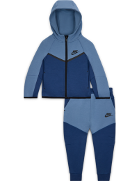 Nike Tech Fleece-sæt i to dele med fuld lynlås til babyer (12-24 M) - blå