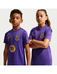 Kortærmet FC Barcelona Strike Away Kobe Dri-FIT-fodboldtrøje til større børn - lilla