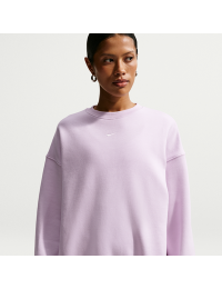 Oversized Nike Studio Fleece-sweatshirt i mellemkraftig kvalitet med rund hals til kvinder - lilla
