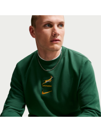 Springboks-crewtrøje i french terry til mænd - grøn