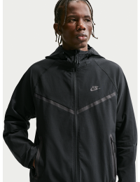 Vævet Nike Tech Dri-FIT Windrunner-jakke med fuld lynlås til mænd - sort