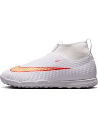 Nike Jr. Mercurial Superfly 11 Academy High Top-fodboldstøvler til kunstgræs til større børn - hvid