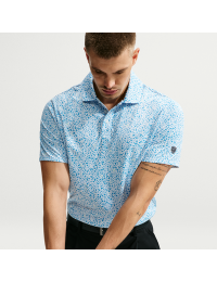 Nike Par Dri-FIT-golfpolo med mikroprint af fugle til mænd - blå