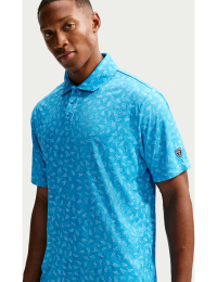 Nike Par Dri-FIT-golfpolo med græsprint til mænd - blå