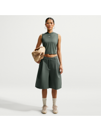 Oversized Nike Pregame Fleece-shorts med middelhøj talje til kvinder - grøn
