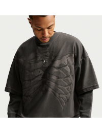 Langærmet Dri-FIT-basketballoverdel til mænd - sort